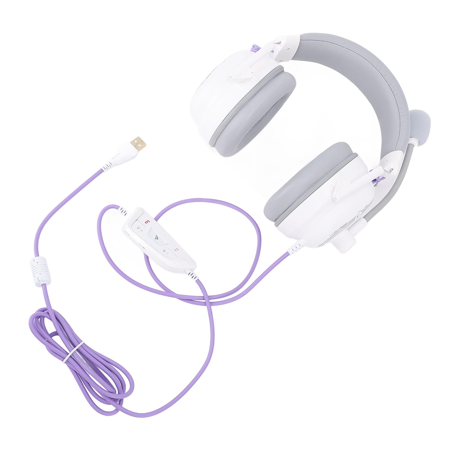 Jectse Gamingowy Zestaw Słuchawkowy HiFi 7.1 z Dźwiękiem Przestrzennym i redukcją Szumów Lekkie Słuchawki Nauszne dla Graczy ABS, PC (WHITE)