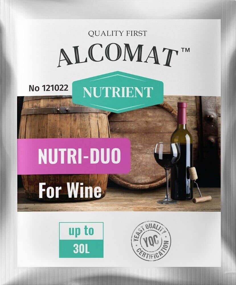 Alcomat Cider drożdże kompletny zestaw do 25/30 l cydrów - drożdże winne z klarownikiem do wina i solą odżywczą - suche drożdże fermentacyjne temperatura 10-30°C - tolerancja alkoholu do 13%