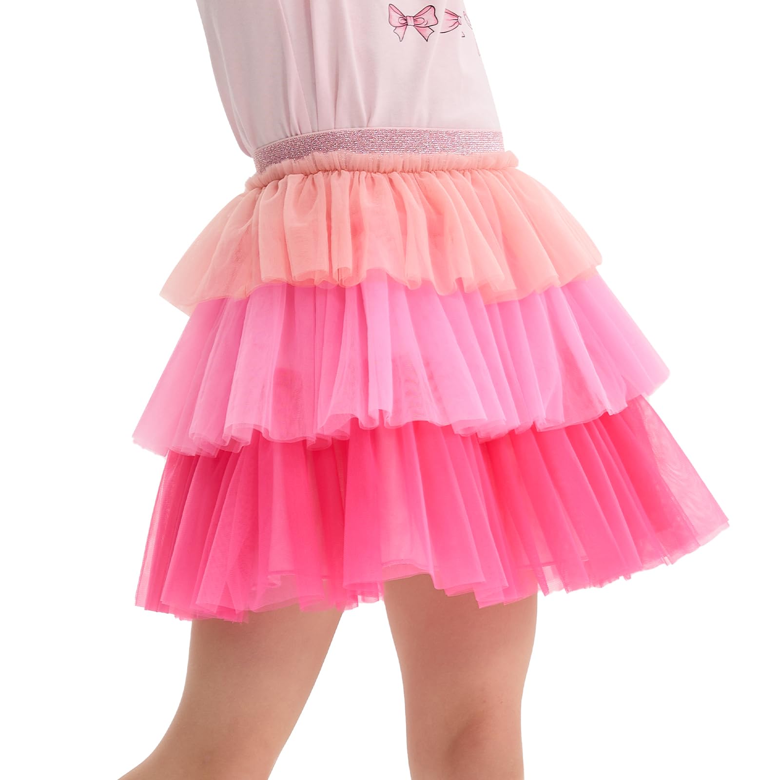 Miipat Falda Tutu para Niñas, 3 Capas Tul con Forro la Princesa Faldas de Tutú Arcoíris Corta con Cintura Elástica para Fiesta de Cumpleaños Danza