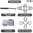 BARLOCK™ Gym Machine Steel Wire (5mm) with Saftey Cable Lock Set - Ferrule Locks, U-Clamps & Thimble Locks (Black, 5 Meter) gallery image