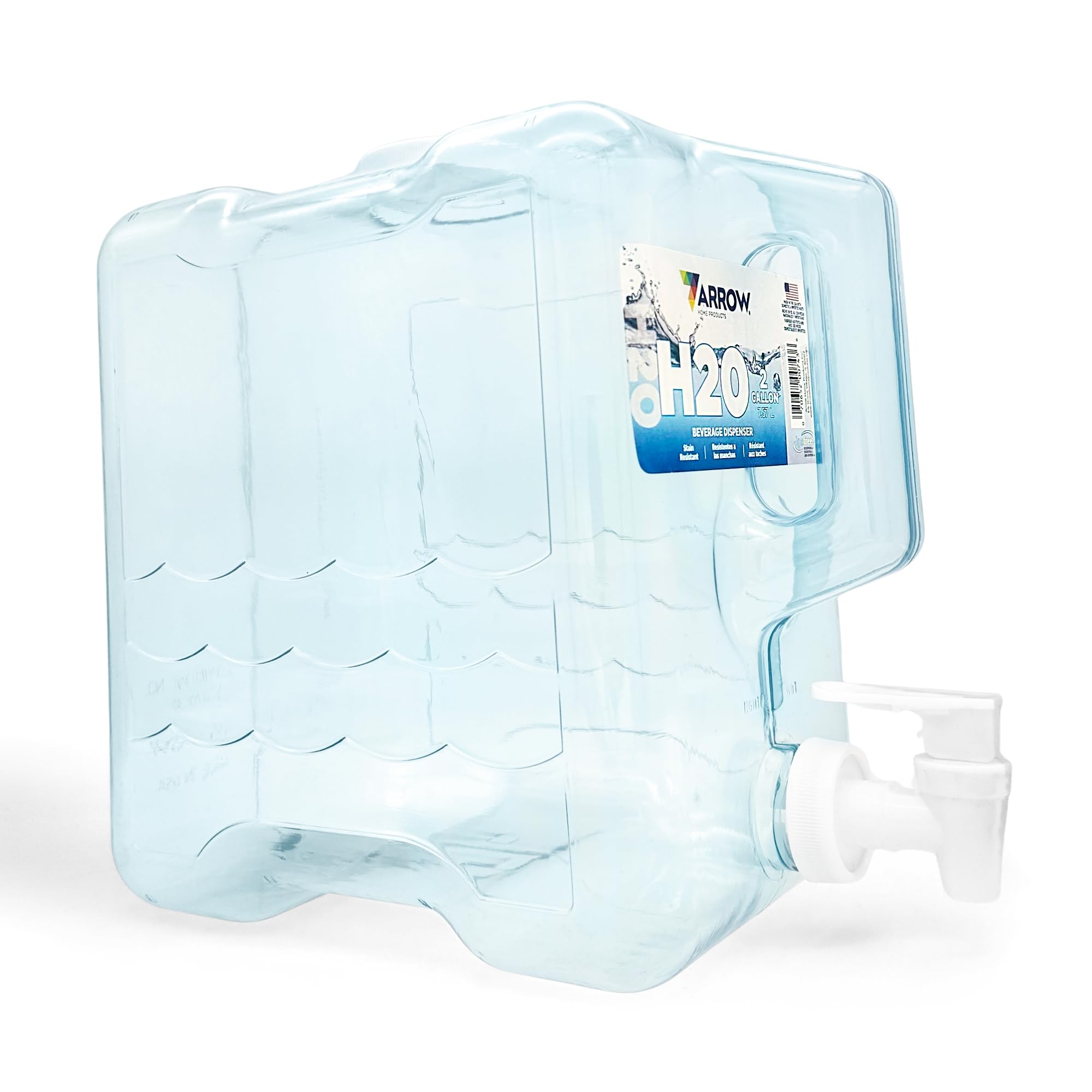 Arrow Home Products 2 Gallon Drink Dispenser for Fridge - Plastic Beverage Dispenser with Spigot for Easy Dispensing - BPA Free Plastic - Convenient Handle, Easy-Pour Spout
