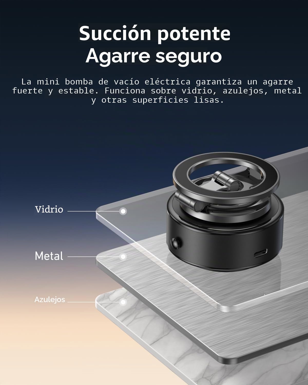 TELESIN Electric Soporte Magnetico Movil Coche, [Flexible 3-Axis] 105N 360° Ajustable Soporte de succión para MagSafe/iPhone/Android, Soporte para teléfono con Ventosa para Cocina, Gimnasio, Espejo