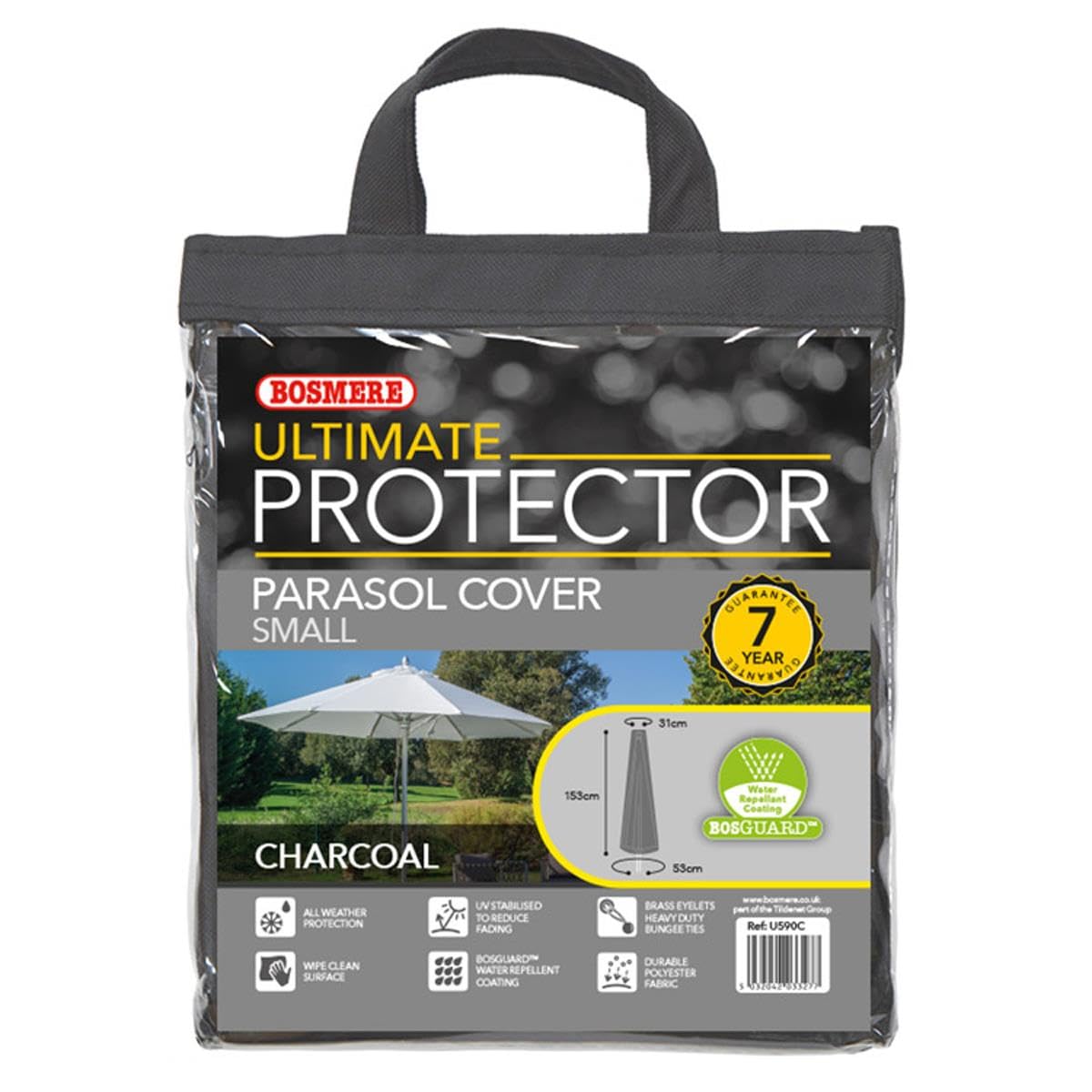 Bosmere Ultimate Protector Small Parasol Cover One Charcoal U590c