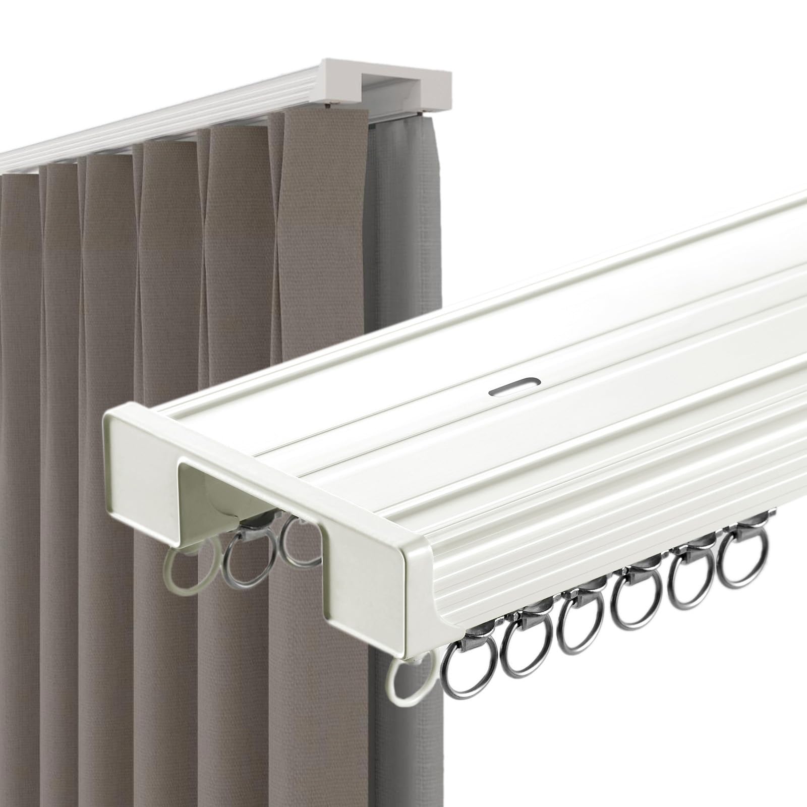 Doppeltes An Trac Aluminium-Deckenhalterung, Rafor Wohnzimmer, Schlafzimmer, Raumteiler, sanftes Gleiten, leise, einfache Installation