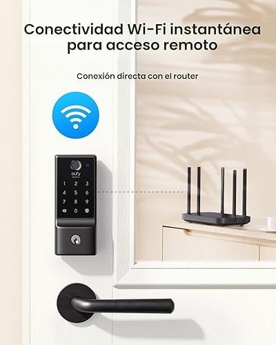 Miniatura 5 de eufy Security Smart Lock C220, cerradura de puerta de entrada sin llave de huellas dactilares, Wi-Fi incorporado, control remoto de aplicación,