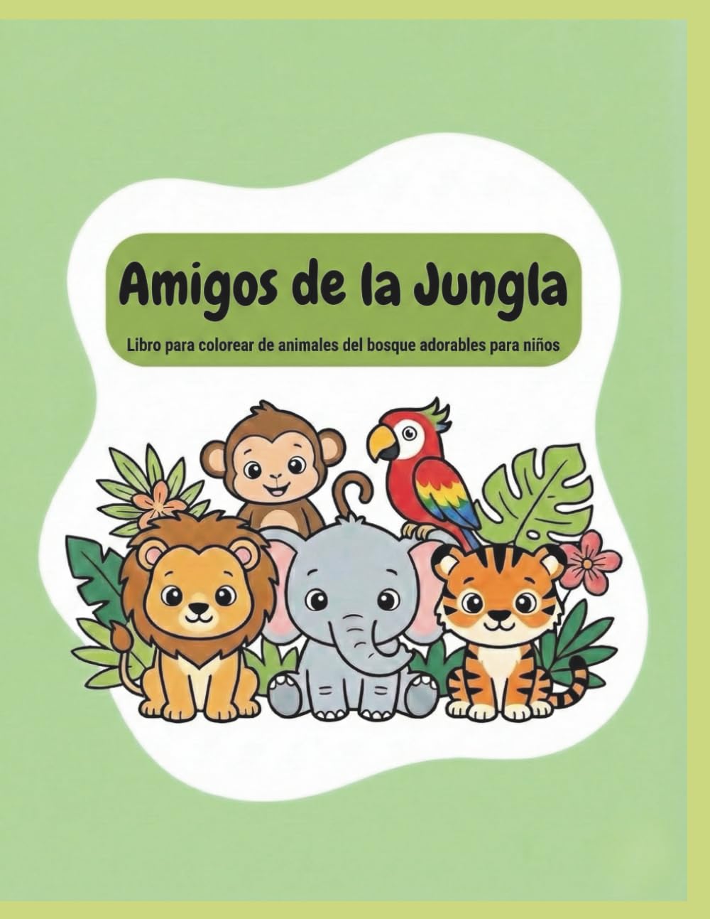 Amigos de la Jungla: Libro para colorear de animales del bosque adorables para niños