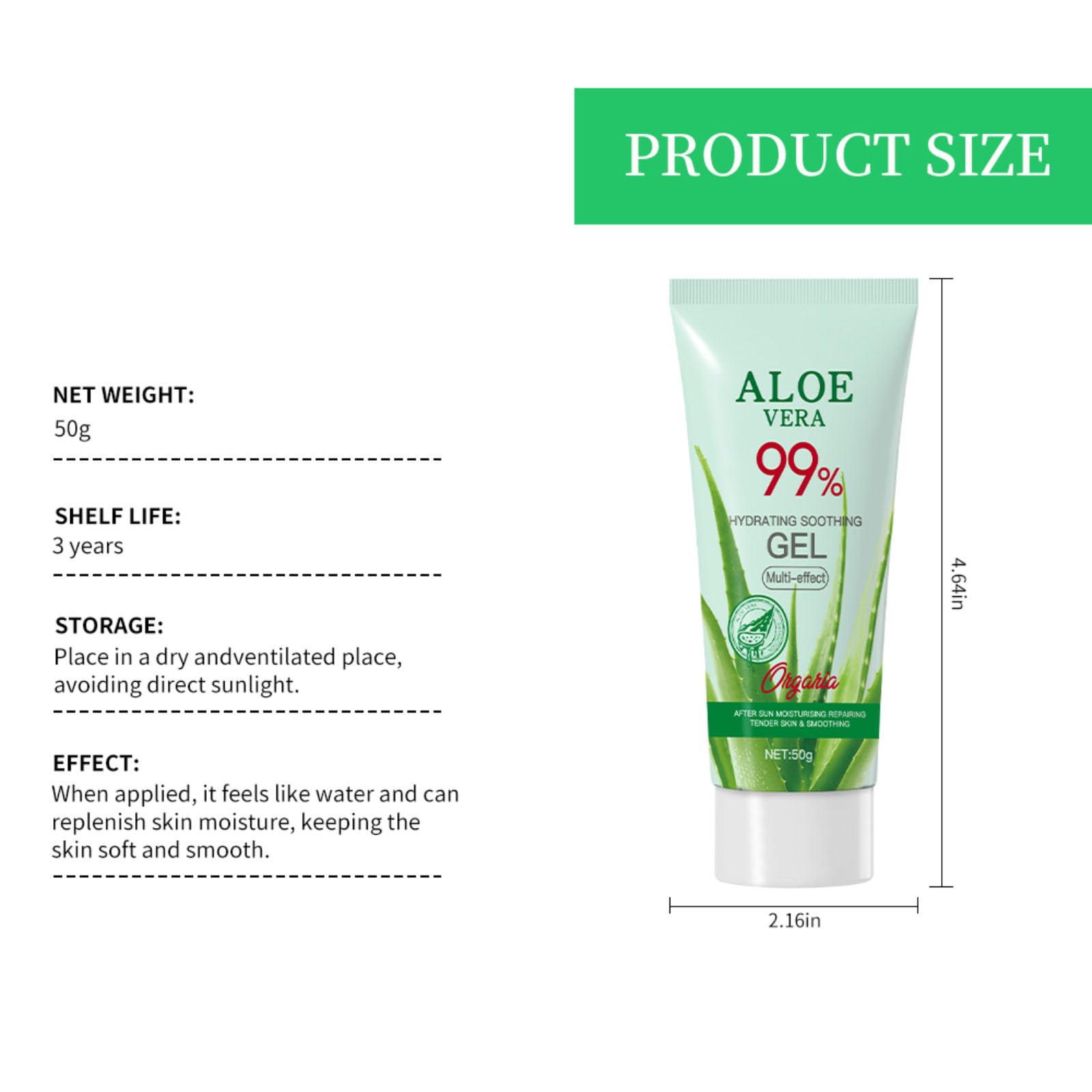 2 szt. Żel Aloe Vera 99% czystego aloesu nawilżający do twarzy i ciała, naturalny nawilżający zapach i odżywianie, nawilżacz po opalaniu