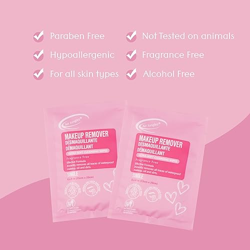 Air Jungles Makeup Remover Wipes Singles Wrapped 30 Pack, 750 Packs, Extra Large 6" x 8", Fragrance-Free, Removes Makeup and Oil, Ultra Soft Cleansing Wipes, Alcohol Free(25 Count (Pack of 1),Singles)