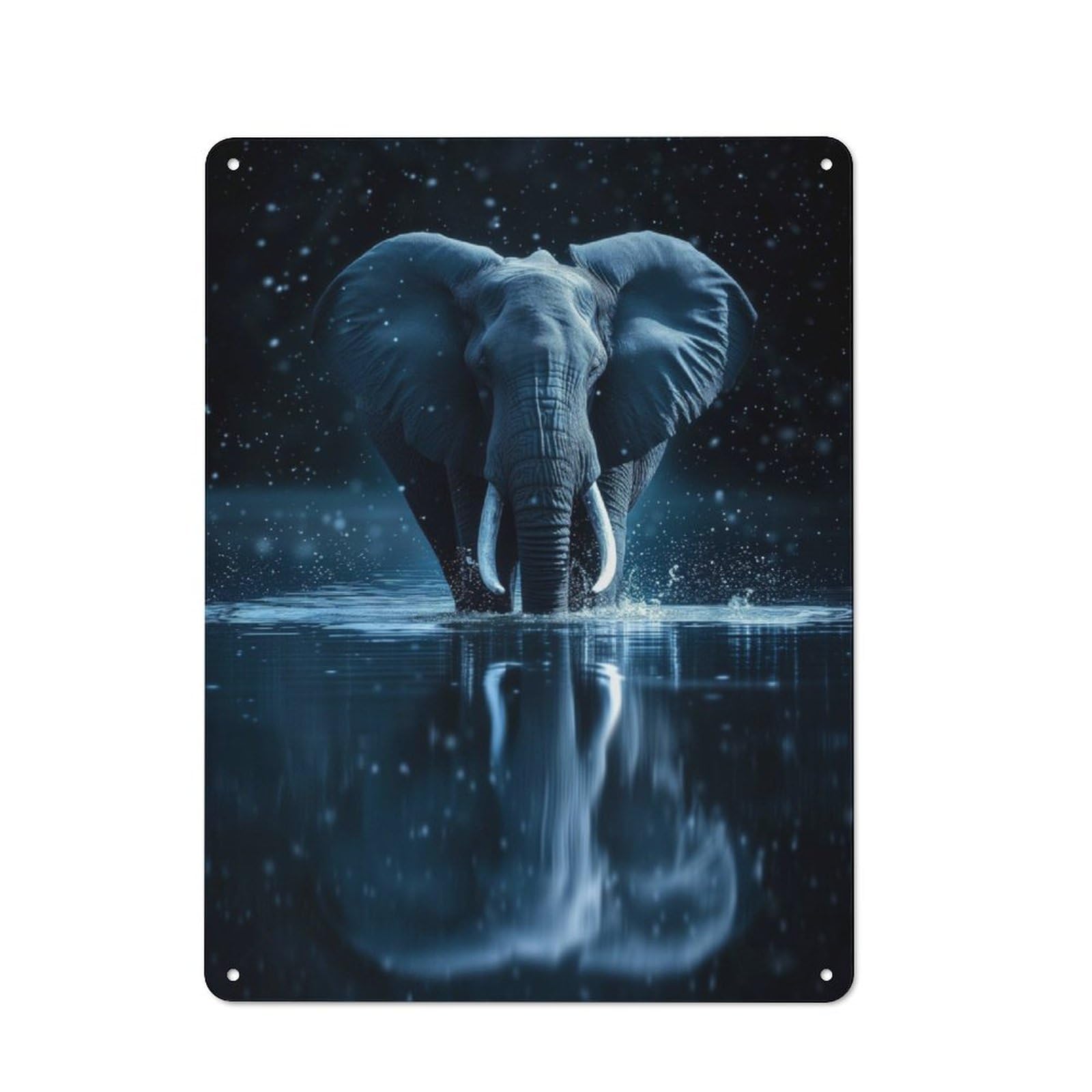 Junmoney Beautiful Magical Elephant Metal Sign 40X30cm With For Workshop Wall, Rustic Decor, For Collectors Decorating Workshops And Hobby Rooms