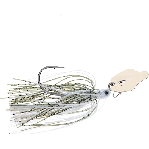 Strike King Tungsten Thunder Cricket Vibrating Swim Jig Fishing Lure, Compact Tungsten Head, Hand Tied Skirt, Trailer Keeper, 4/0 Owner Jungle Hook