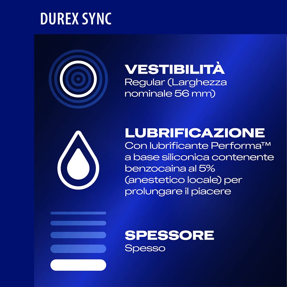 Durex Combo Mix Preservativi Settebello Jeans 10 + Pleasuremax con nervature 10 + Supersottile Regular Fit 10 + Invisible 10 +Sync 10