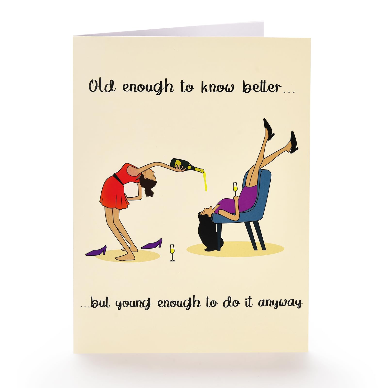 VIVIKEN Funny Birthday Card for Women Sister, Happy Birthday Card Gifts for Bestie Best Friend Female, Humor Friendship Birthday Greeting Card for