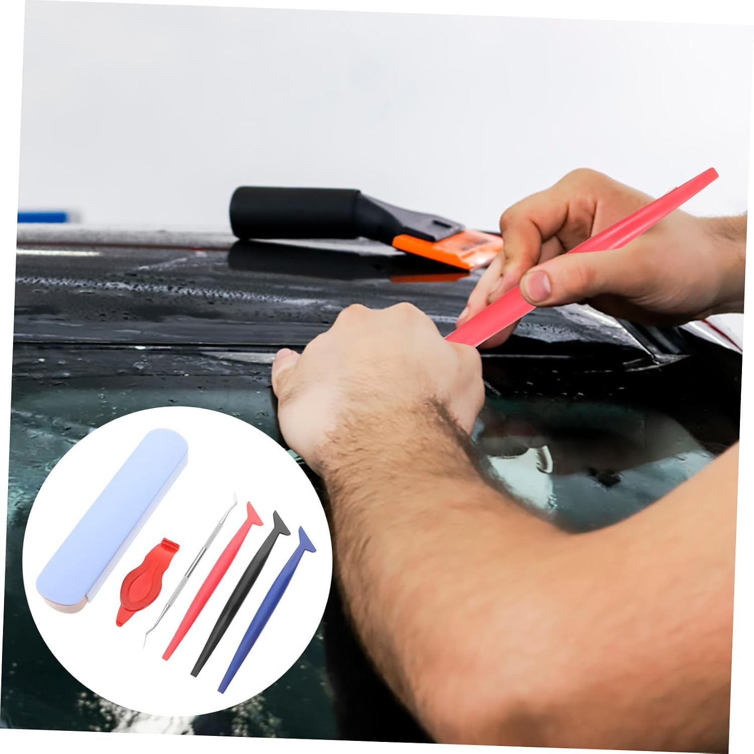 1set Vinyl Wrap Squeegee Tool Automotive Film Application Kit for Seamless Tinting and Trimming Includes Sealing Tool for Professional Results