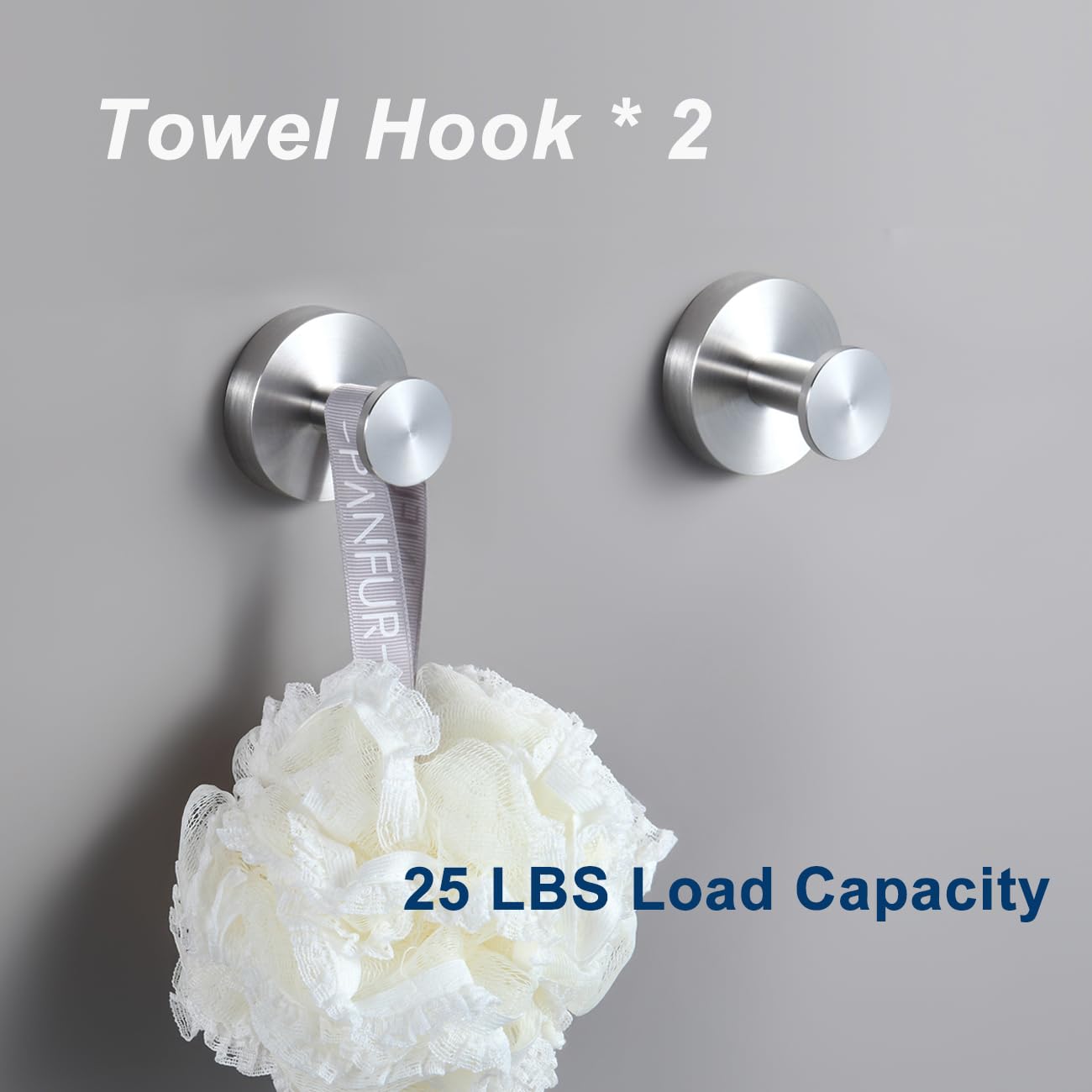 4 Piece Brushed Nickel Bathroom Hardware Set with Towel Ring and Towel Hooks, SUS304 Stainless Steel Toilet Paper Holder and Towel Holder Set, Bathroom Accessories Set Wall Mounted