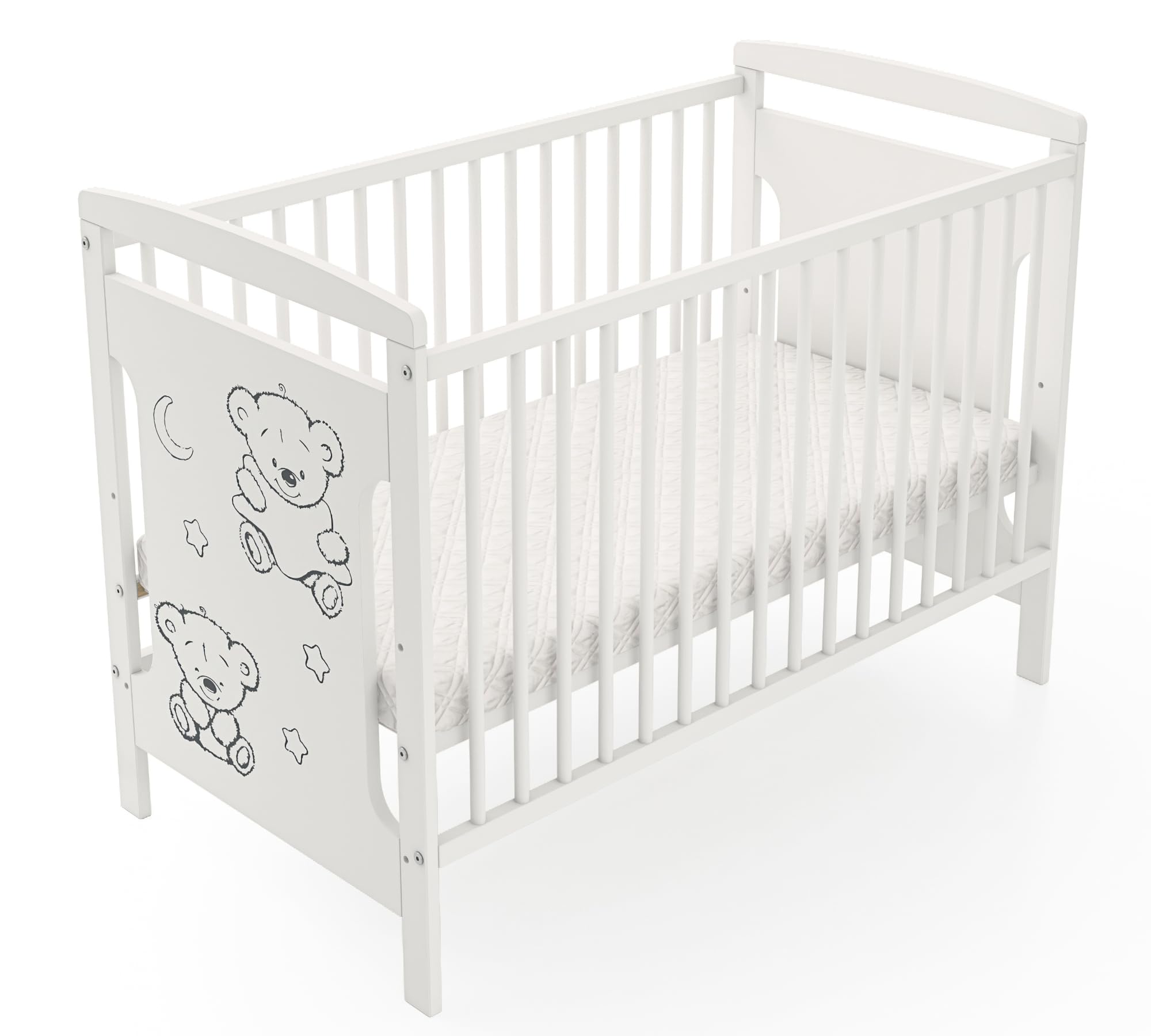 Generico Lettino Ted 60x120cm con Materasso 120x60x6 cm