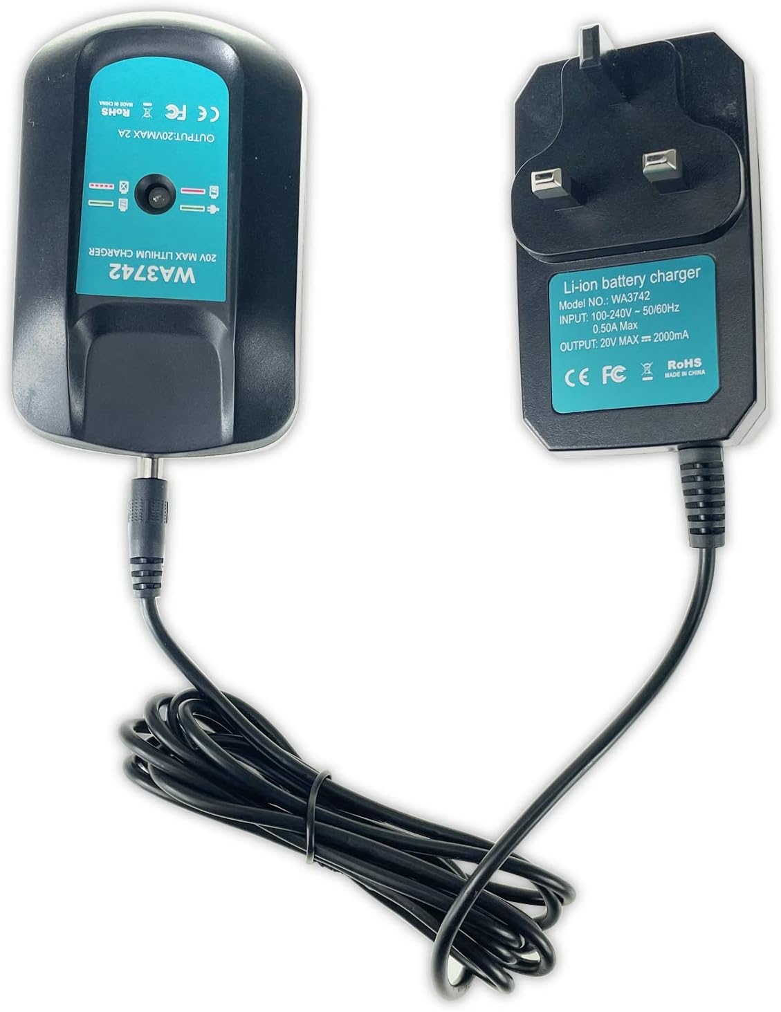 WA3742 WA3732 WA3875 WA3881 WA3731 20V 6PIN Lithium Battery Charger compatible with Worx WA3520 WA3525 WA3578 WA3575 WA3512 WA3512.1 WA3522 WA3847 WA3868 WA3835 WA3764 (Not fit 4 pin)
