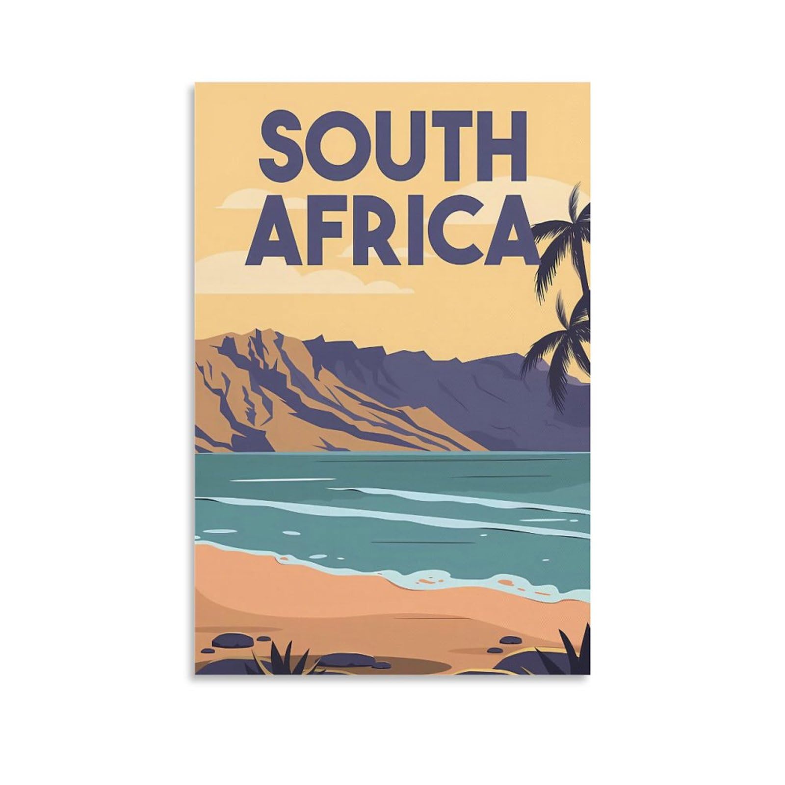 Orbana Unframe-Style South Africa Vintage Travel Posters 24X36inch(60X90cm) Canvas Print For Living Room, Bedroom, Dorm, Home, Office Wall Decoration