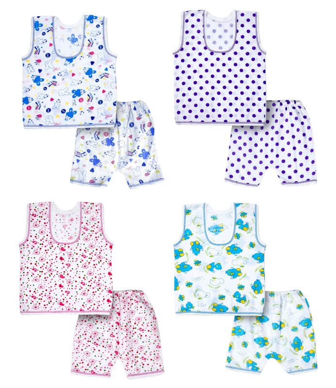 Image of TS LAVI TAVI New Born Baby Clothes Set 0-3 Months - Soft, Breathable, and Multicolor Newborn Clothing Pack of 4