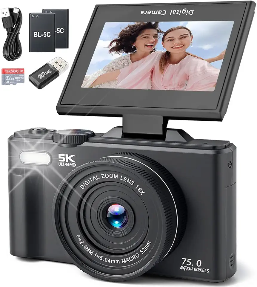 Camera Fotografica, Camera Digitâl, Câmera Fotográfica, Câmera Digitâl, Câmera Digital, Câmera Fotografica Profissional, Camera Fotografica Digital, Vídeo de 5K, Tela Giratória de 180 Graus