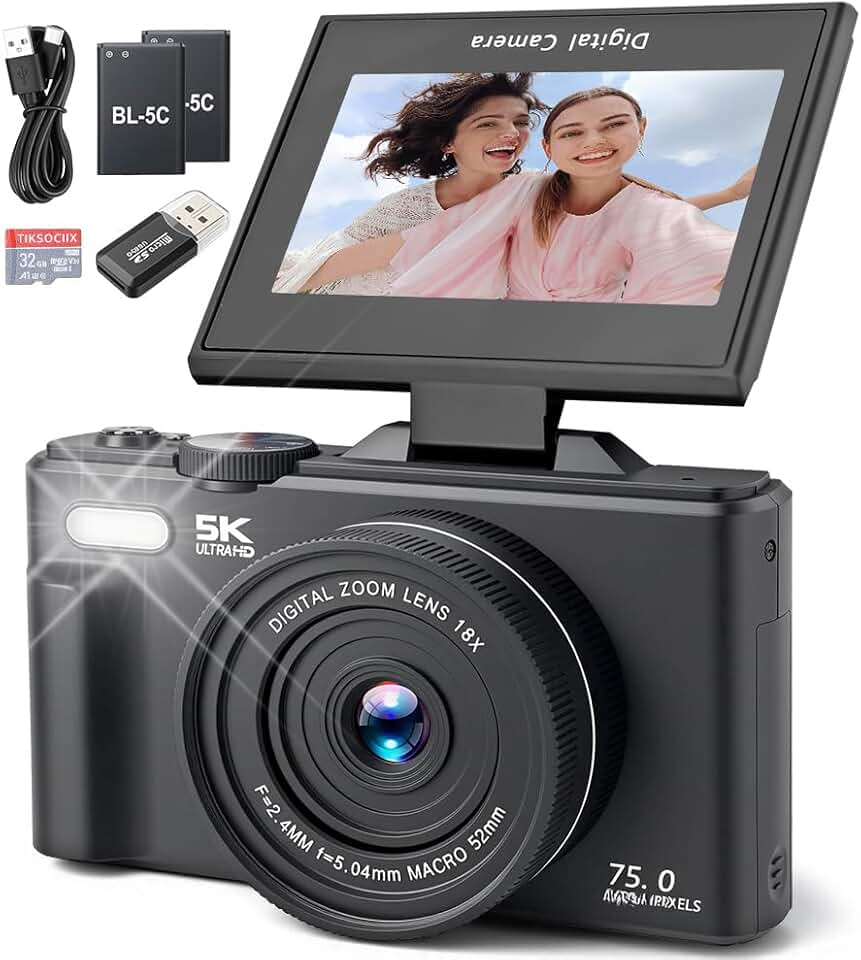 Camera Fotografica, Camera Digitâl, Câmera Fotográfica, Câmera Digitâl, Câmera Digital, Câmera Fotografica Profissional, Camera Fotografica Digital, Vídeo de 5K, Tela Giratória de 180 Graus