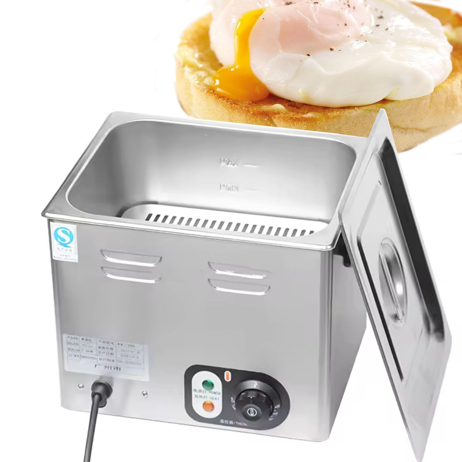 Cuociuova Hot Spring Commerciale Da 2600 W, 60 Pezzi Di Grande Capacità, Cuociuova Automatico Per Ristorante Vaporiera, Cuociuova Rapido 30-110℃, Macchina Per Uova Hot Spring,220V