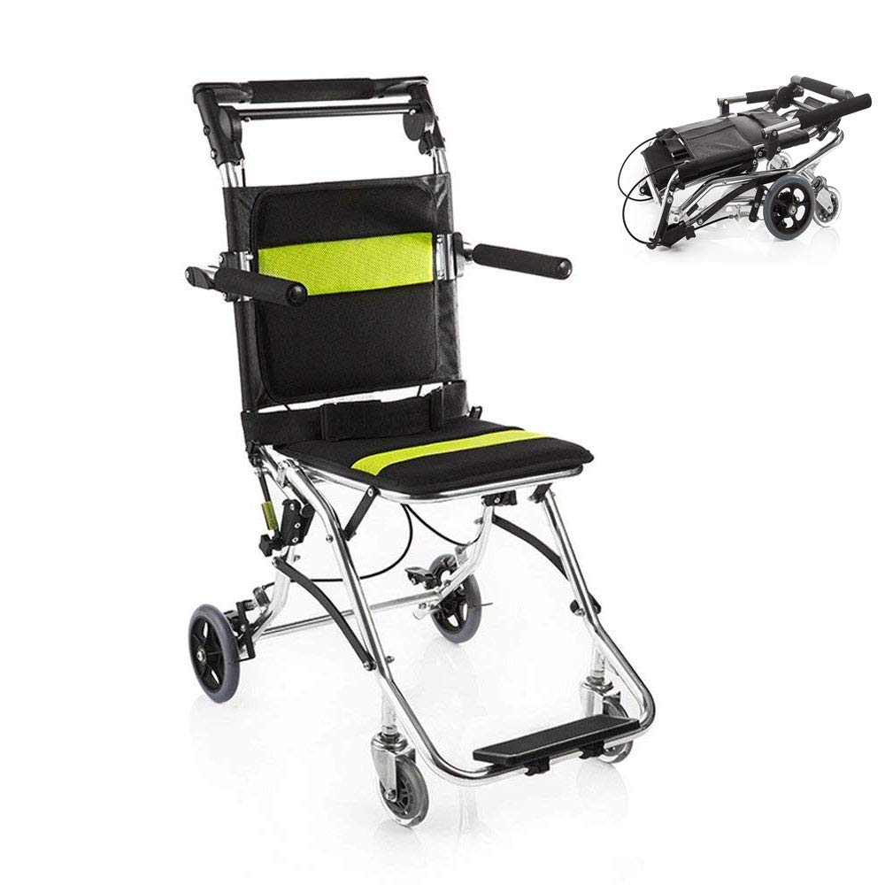 SXSLTSA Portable Folding Travelling Outdoor Comfortable Mobile Wheelchair Displacement Machine,Ultra Lightweight Aluminum Alloy Transport Outdoor Comfortable Mobile Wheelchair Displacement