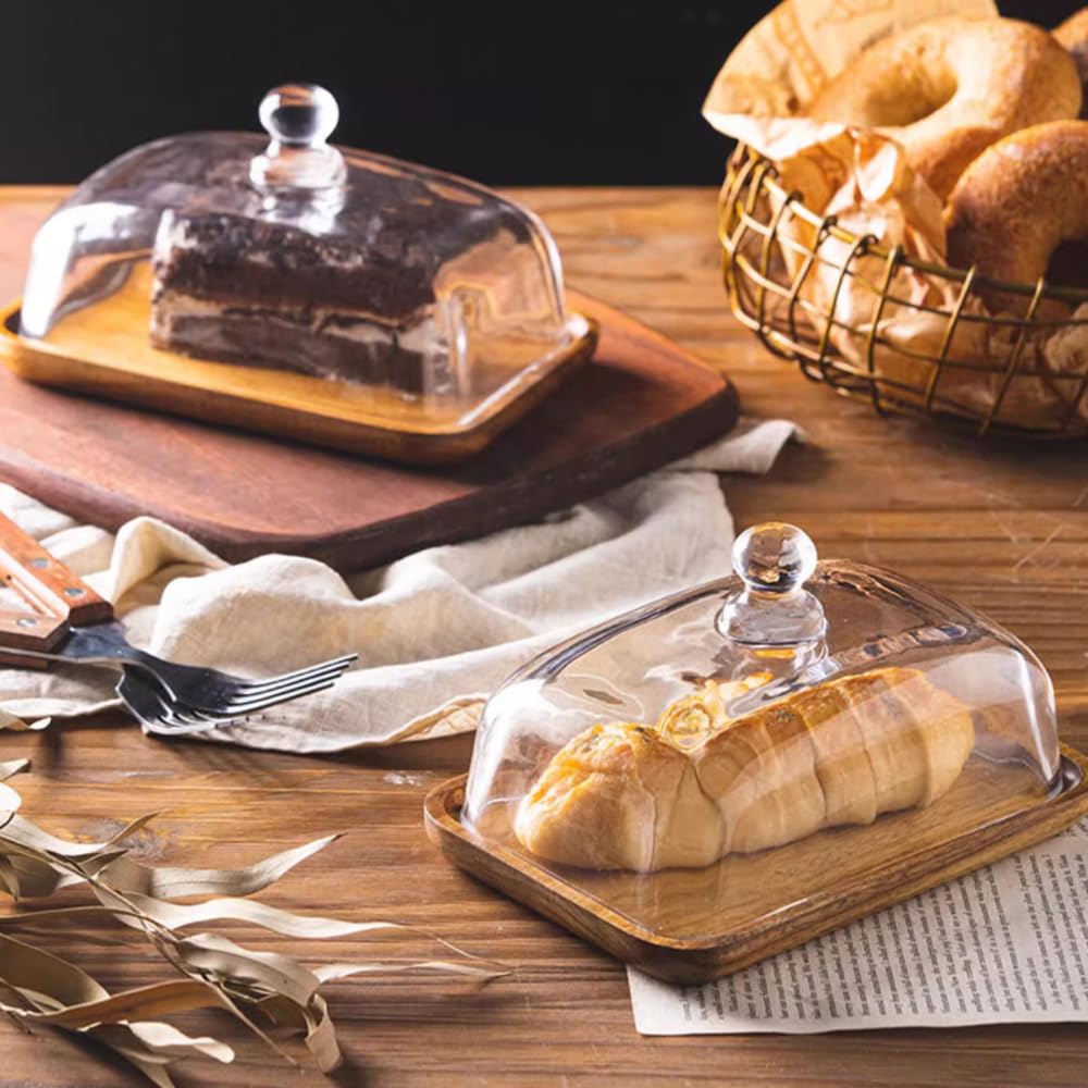 Beurrier en verre avec couvercle pour plan de travail, rangement de cuisine, accessoire cuisine, beurre, fromage, conteneur