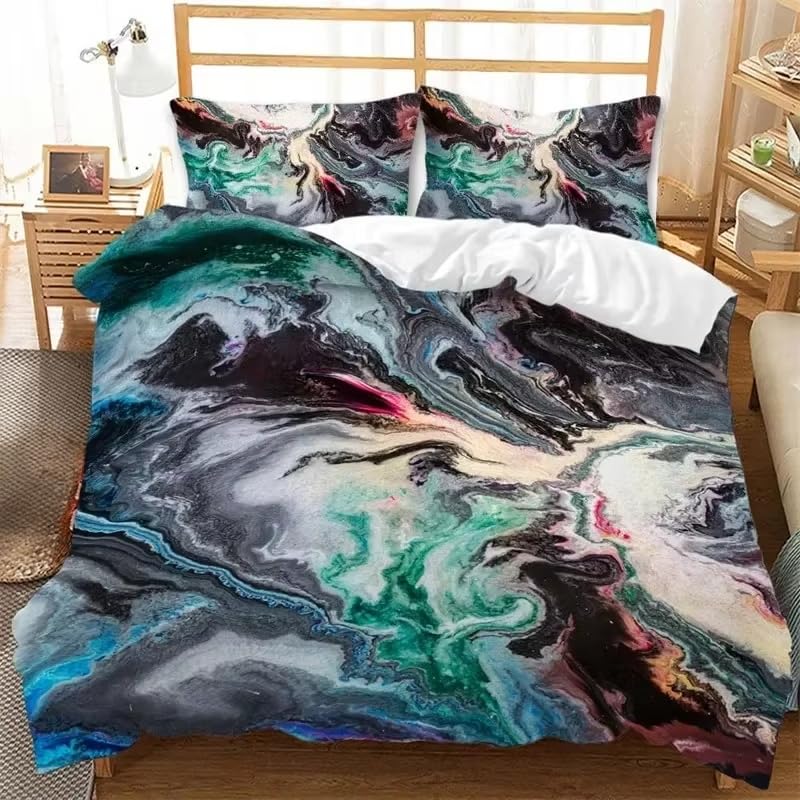 Parure de lit marbre minéral 140x200 pour un sommeil artistique et doux