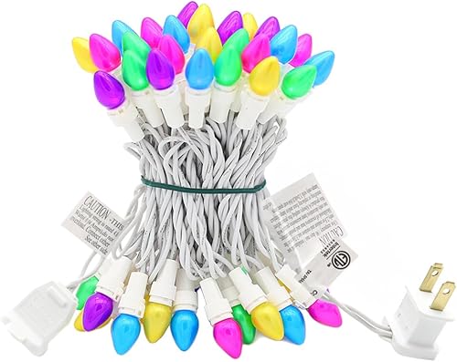 novrose Guirnalda de luces LED de Pascua multicolor C3 50 unidades luz pastel de Pascua 120 V certificación UL conectable para exteriores alambre