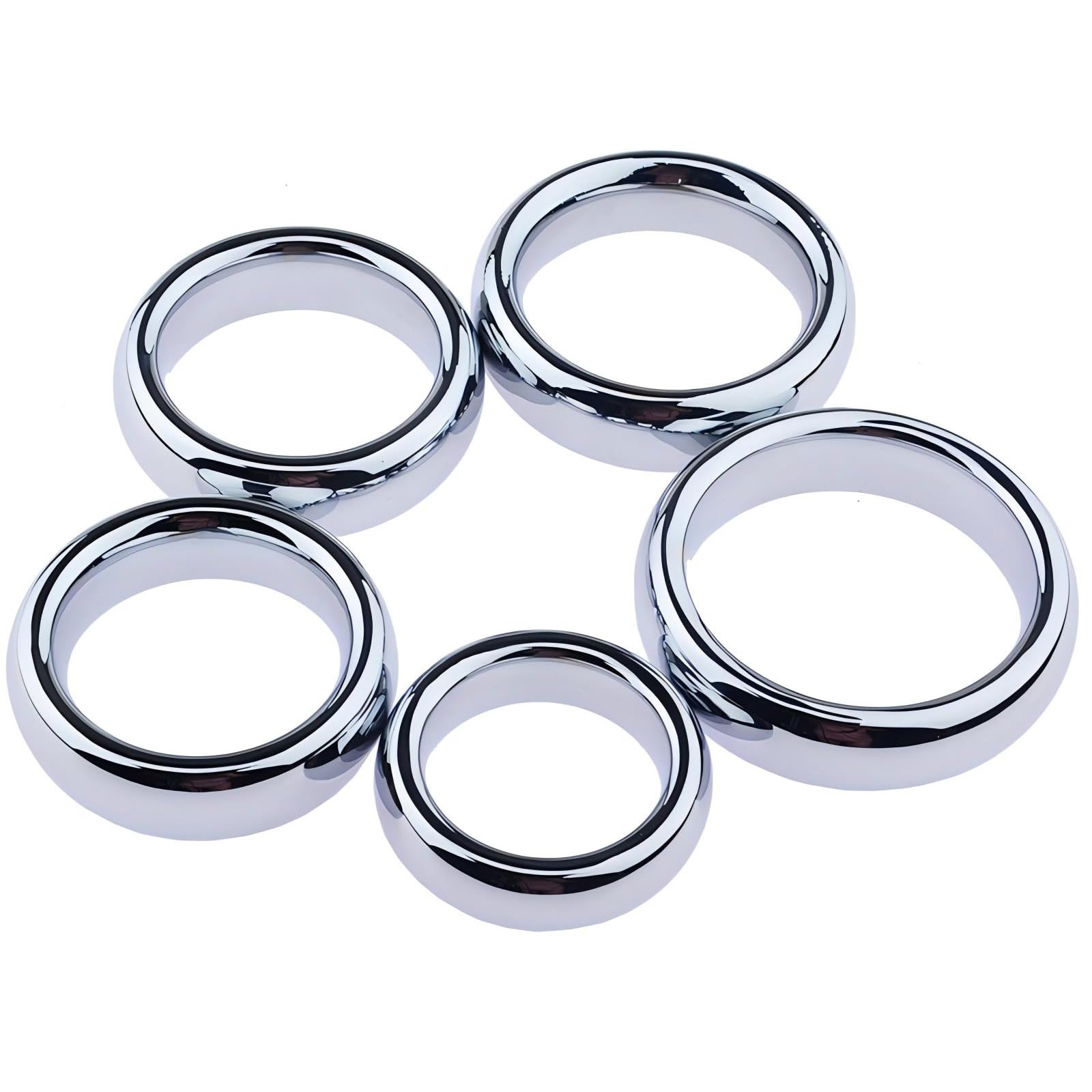 Anneau Penien - Anneau Homme en Métal en 5 Tailles Différentes Sex Toys Les Cockring ont Une Hauteur de 20mm et Une Épaisseur de 9,5mm Ball Stretcher pour l'Exercice de L'érection (47mm)