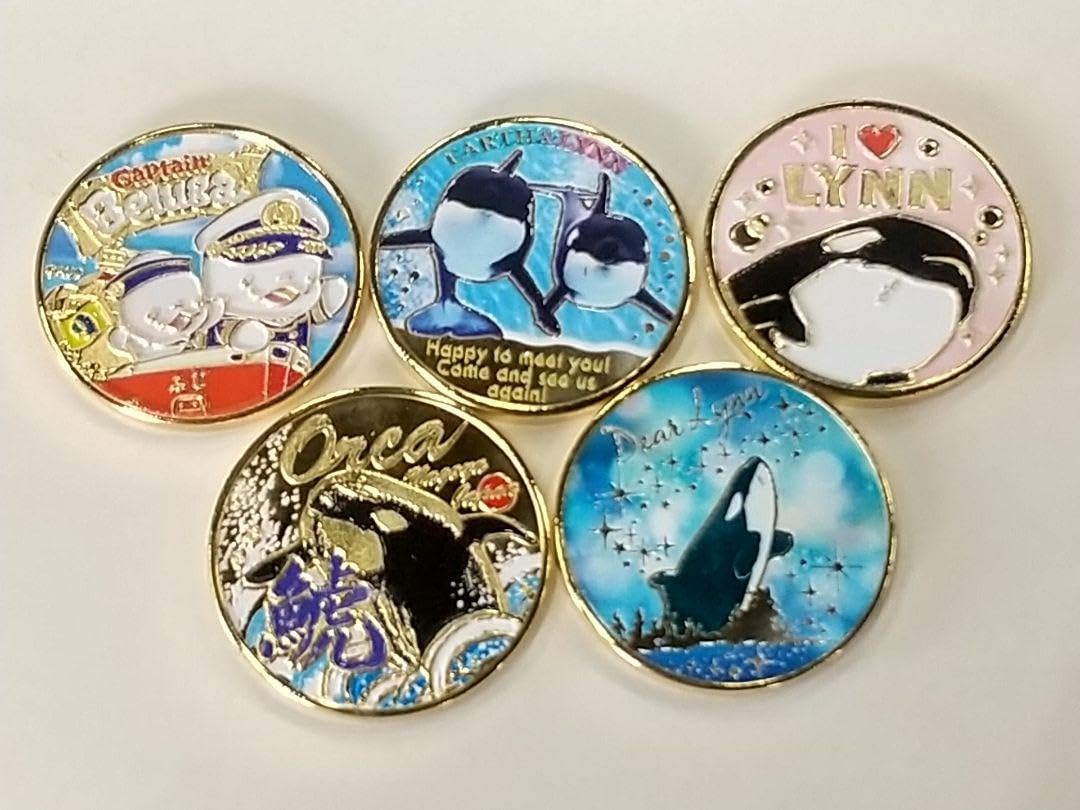 Amazon.co.jp: リニューアル版全5種まとめて 名古屋港水族館 メダル 茶 
