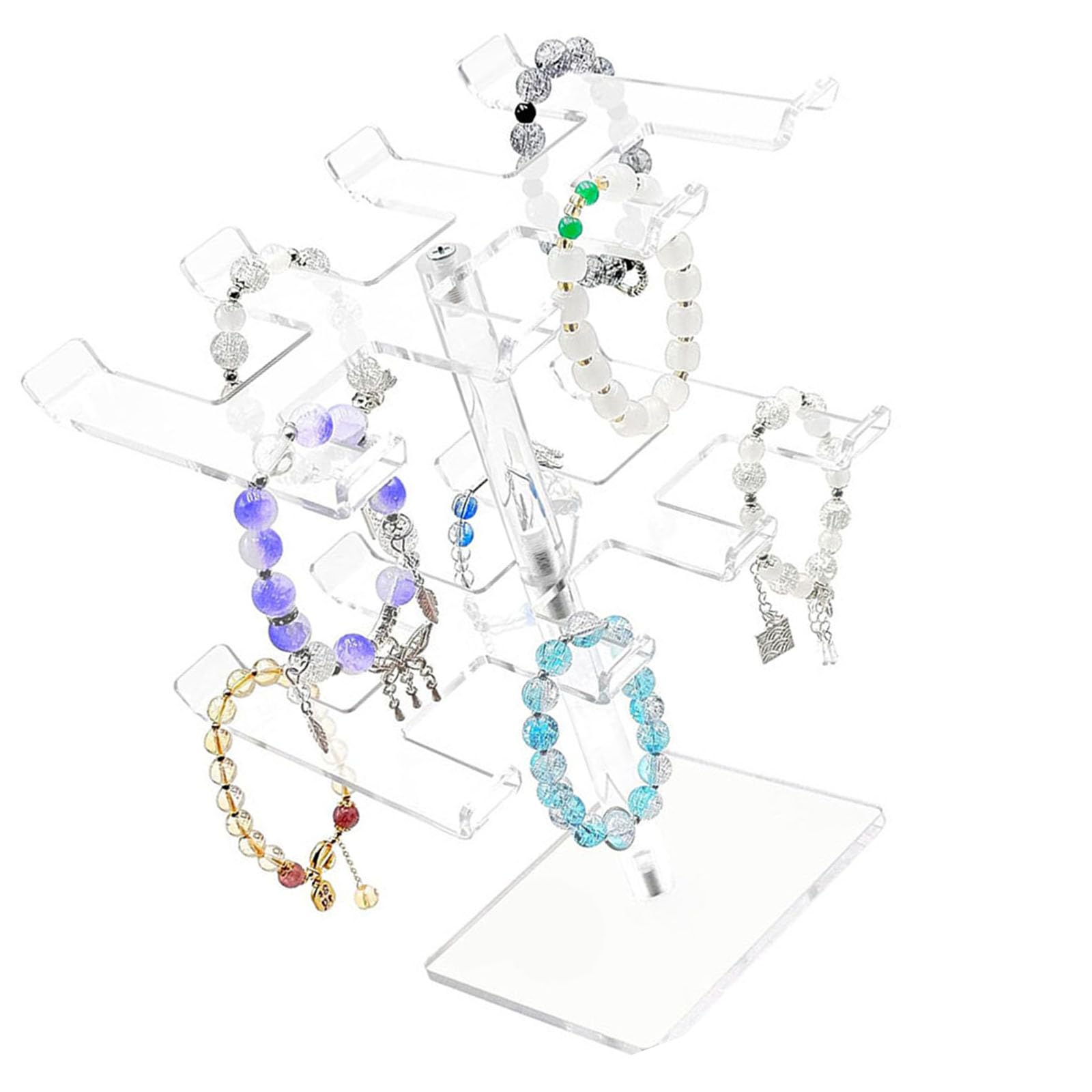Présentoir à bijoux en acrylique transparent avec support réglable stable