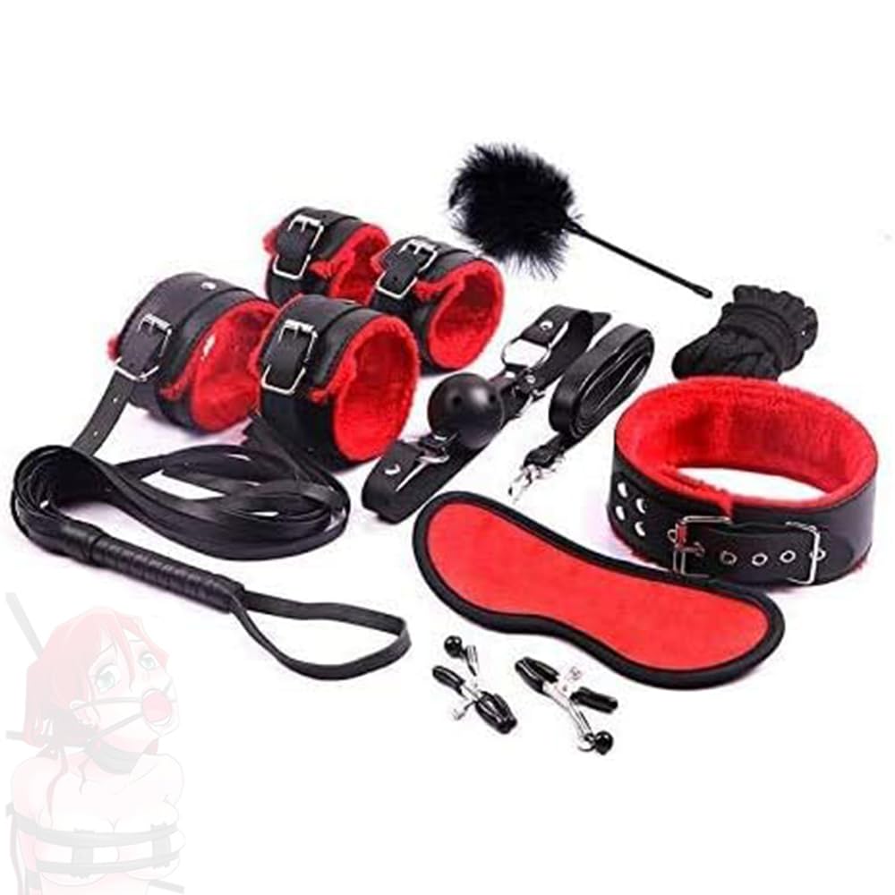 9 PIEZAS - Set deportivo rojo para parejas, juego de dormitorio para yoga en pareja