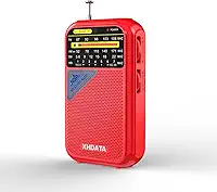 XHDATA Rádio meteorológico D221 NOAA portátil AM FM receptor de rádio de ondas curtas, operado por bateria 2AA, rádio transistor com excelente recepção para emergência, furacão, presente, caminhada e