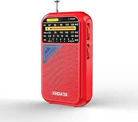 XHDATA Rádio meteorológico D221 NOAA portátil AM FM receptor de rádio de ondas curtas, operado por bateria 2AA, rádio transistor com excelente recepção para emergência, furacão, presente, caminhada e