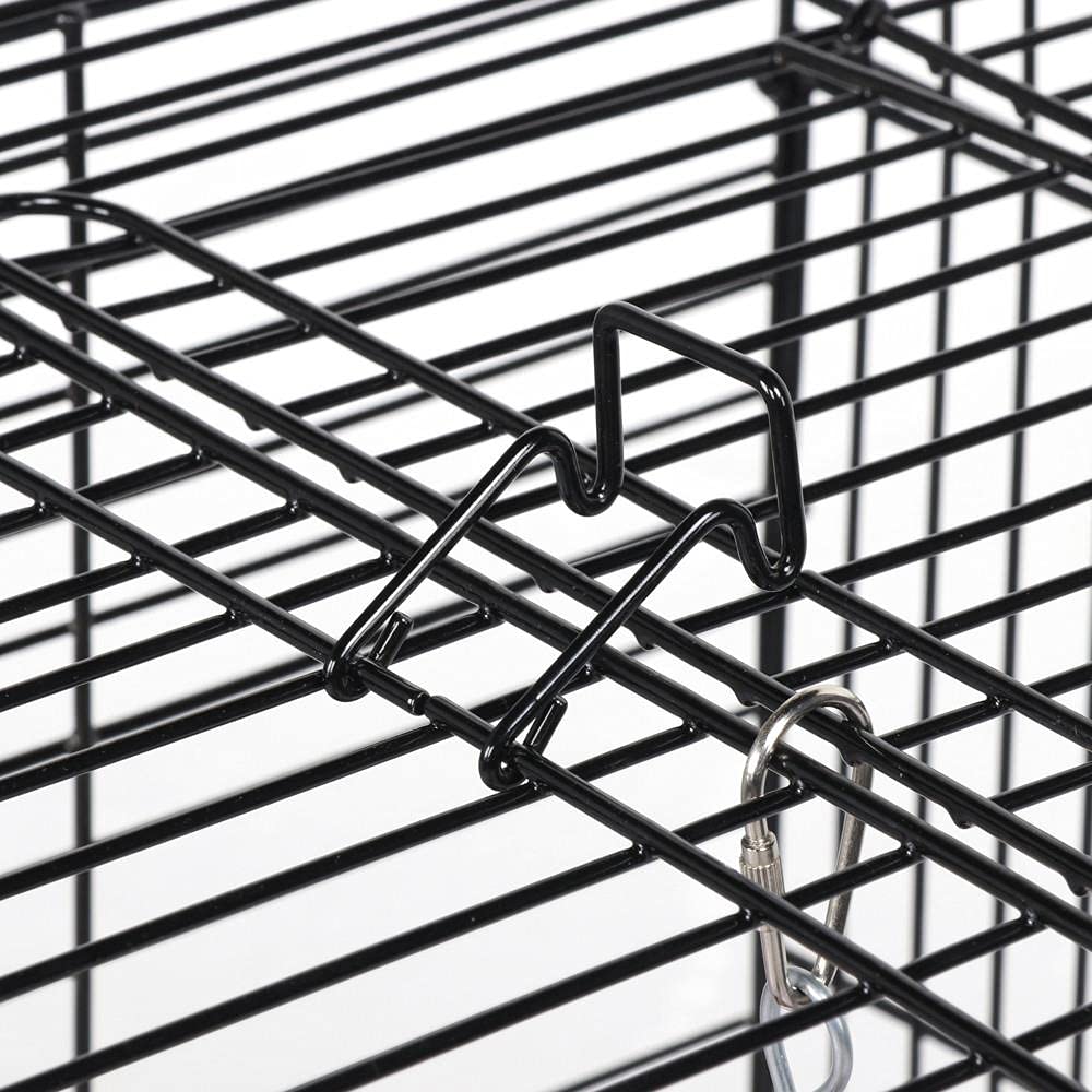 Yaheetech Vogelkäfig Wellensittich Kanarien Käfig mit Vogelspielzeug schwarz