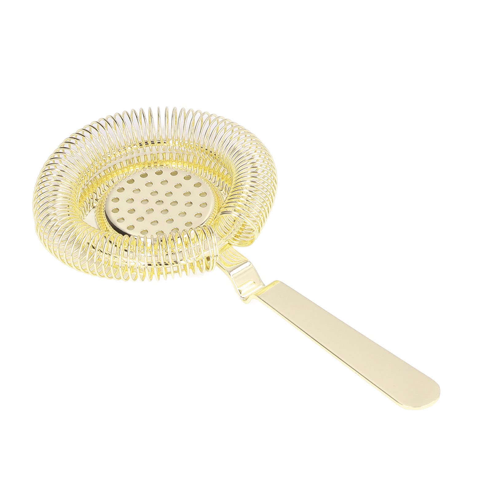 BTSEURY Strainer, Ice Cubes Strainer, Fine Filtering Professional Stainless Steel Cocktail Strainer for Bartending Restaurant Party (Gold)