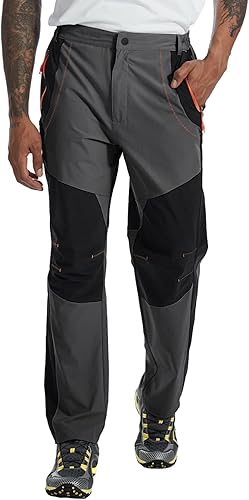 Miniatura 7 de TBMPOY Pantalones cargo de senderismo para hombre, ligeros, impermeables, de secado rápido, pantalones de montaña, pesca, camping
