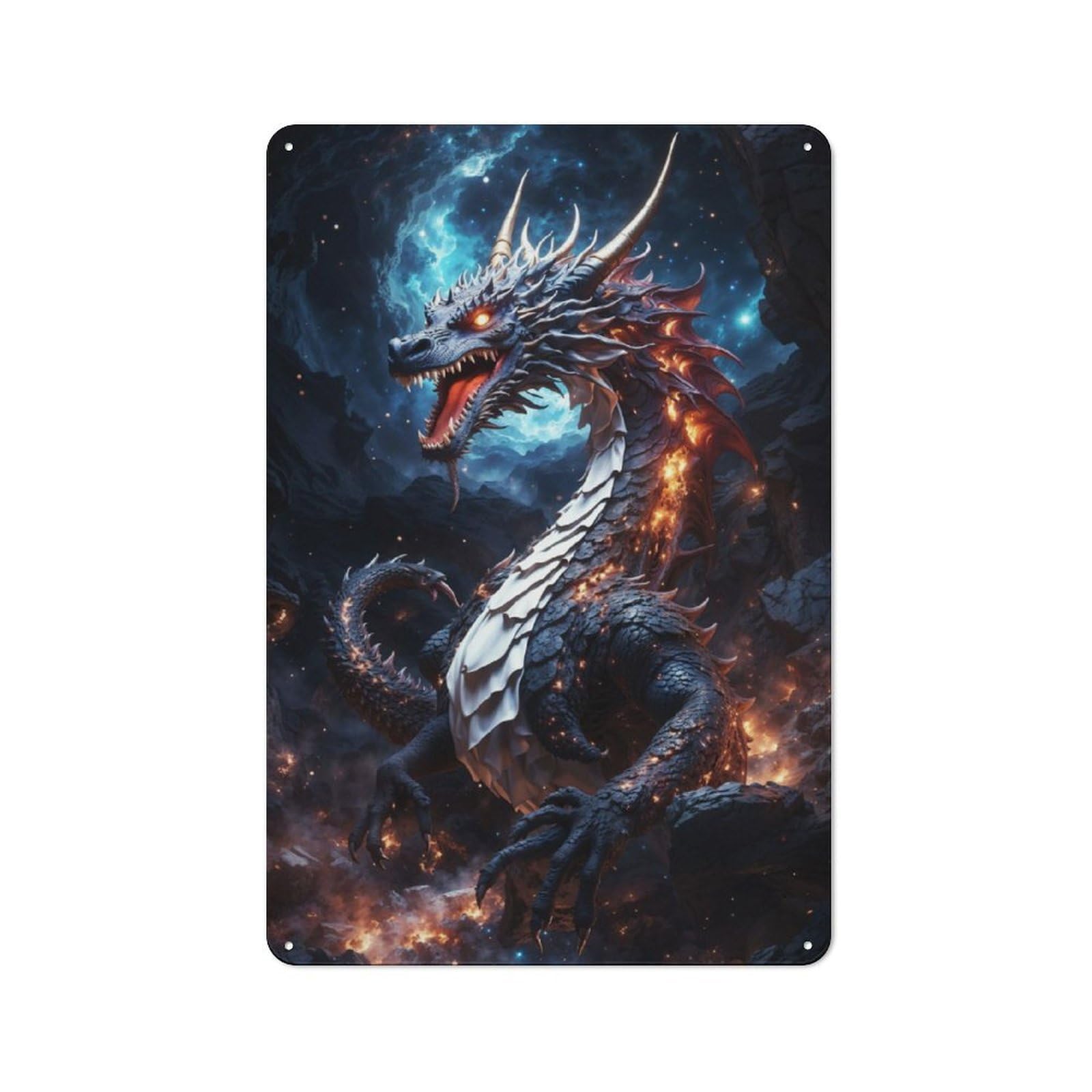 Junmoney Dragon Lair Printed Metal Sign 30X20cm For Home Bar Wall, With Clear Vintage Wall Decor Character
