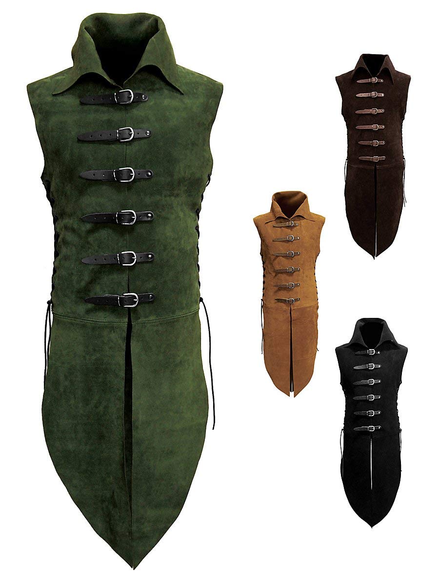 Andracor Handgefertigter Wams aus Leder für Waldelfen und andere Wildnis Charaktere - Verkleidung - Kostüm - LARP, Mittelalter, Cosplay