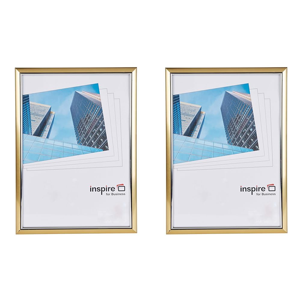 Hampton Frames EASY LOADER Poster Certificate Photo Frame Acrylic (Non Glass) Gold A3 (30x42cm) EASA3GDP (Pack of 2)