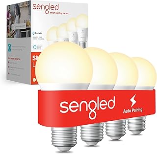 Sengled Alexa Light Bulbs, Smart Light Bulbs Bluetooth Mesh, Smart Bulbs That Work with Alexa Only, A19 Dimmable LED Bulb, No Hub Required, 4 Pack (Soft White 60W)
