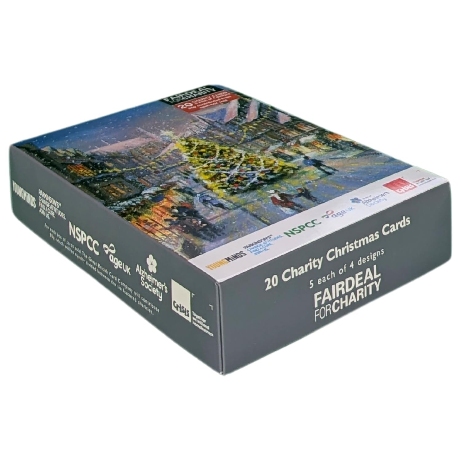 Box of 20 Fairdeal Magical Winter Wonderland Charity Christmas Cards in 4 Designs BUCF0003, Pastel, White, Blue, Grey - Image 2