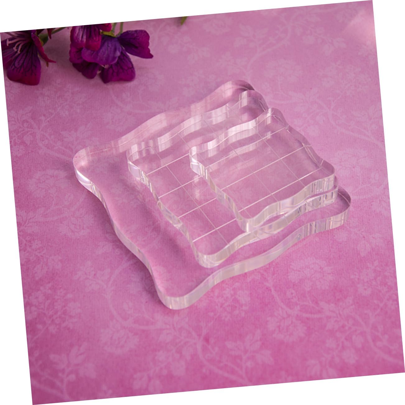Transparent Eraser Seal Acrylic Stamping Block Stamping Pad Square Handle Washable Stamp Pads for Crafts
