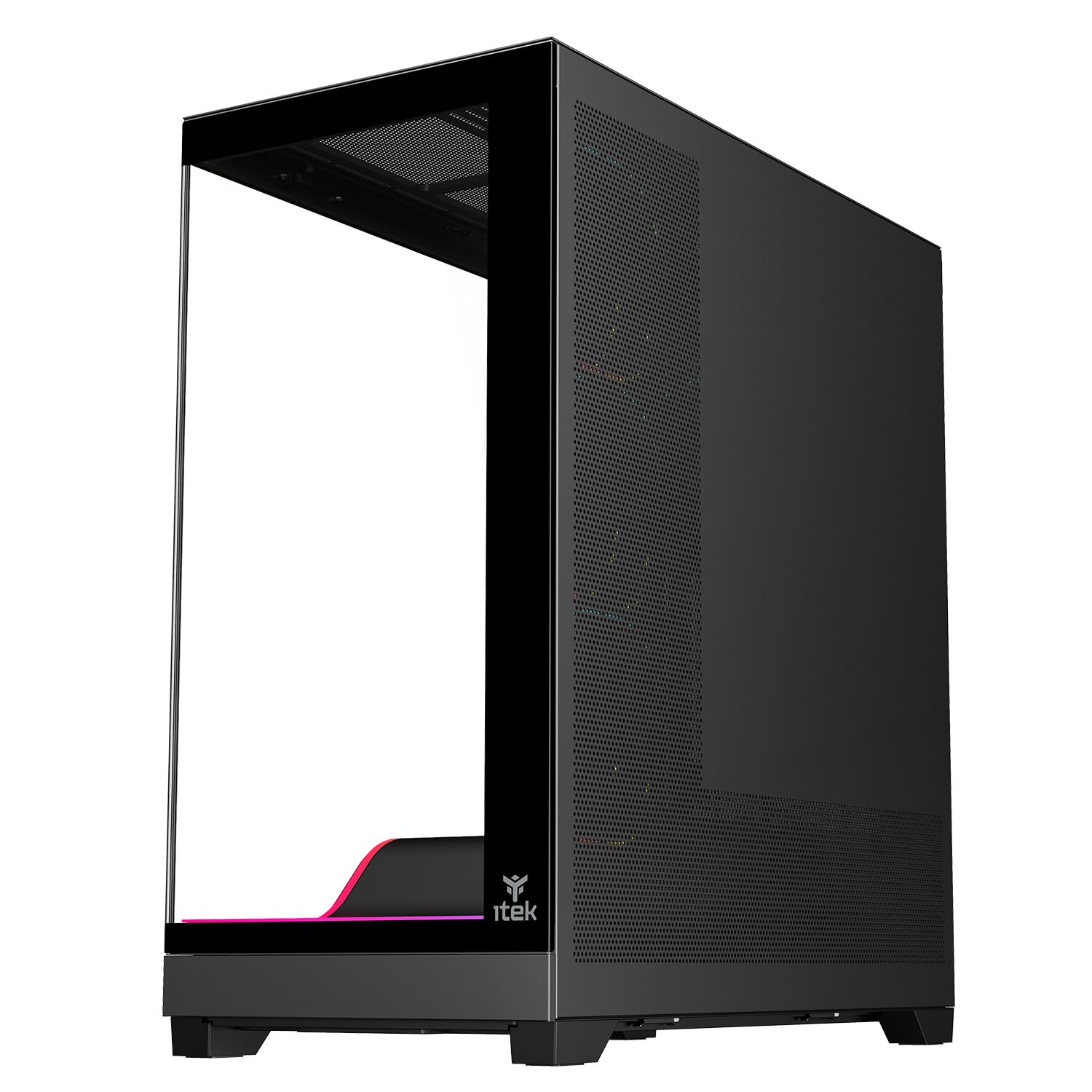 Itek Case Gaming SHOWBUI WAVE 82B - Tower ATX con 4 ventole ARGB 12 cm incluse - 2xUSB3, Type-C- e paratia frontale e laterale in vetro temp scuro