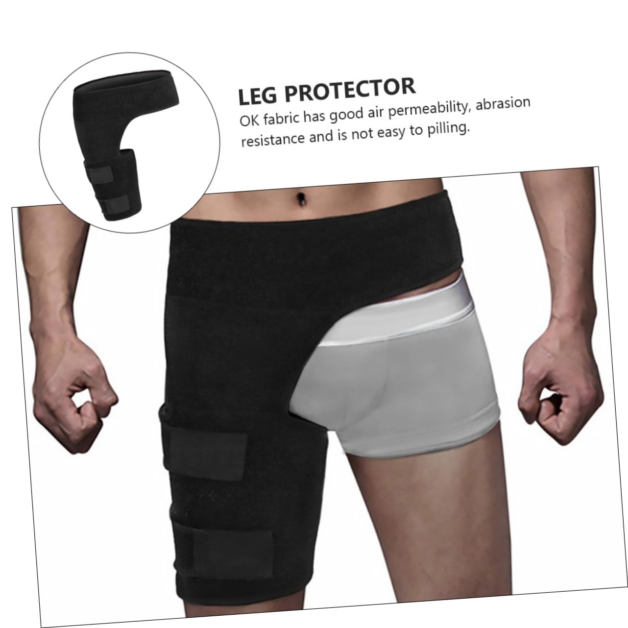 Beavorty Sports Hip Protector Leg Protector Protective Guard Adjustable Hip Belt Lightweight Black