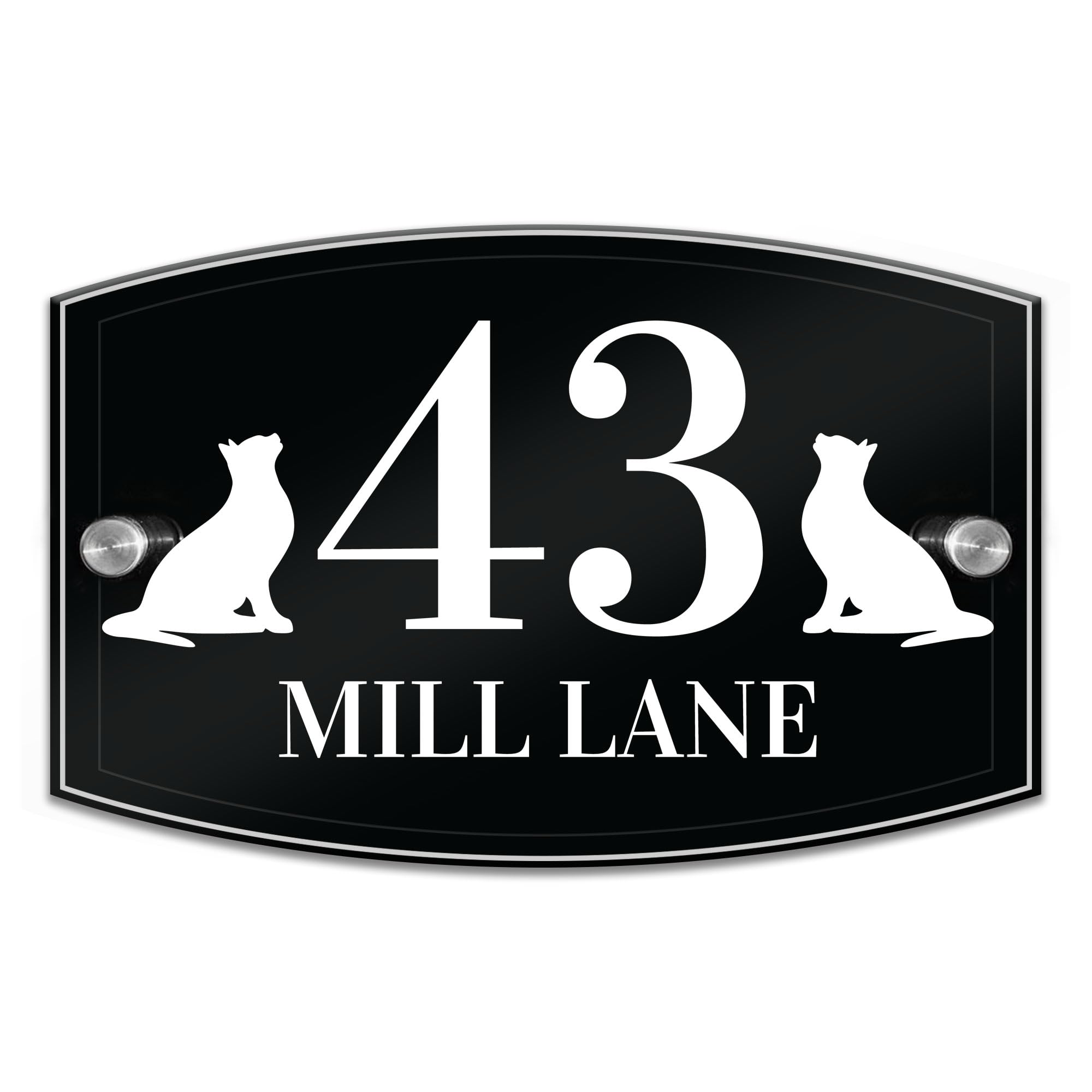 Red Ocean Contemporary House Sign Cat Design Custom Door Sign Personalised Name Plate Acrylic House Sign Floral Design Personalised Address Wall Plaques Number Signs