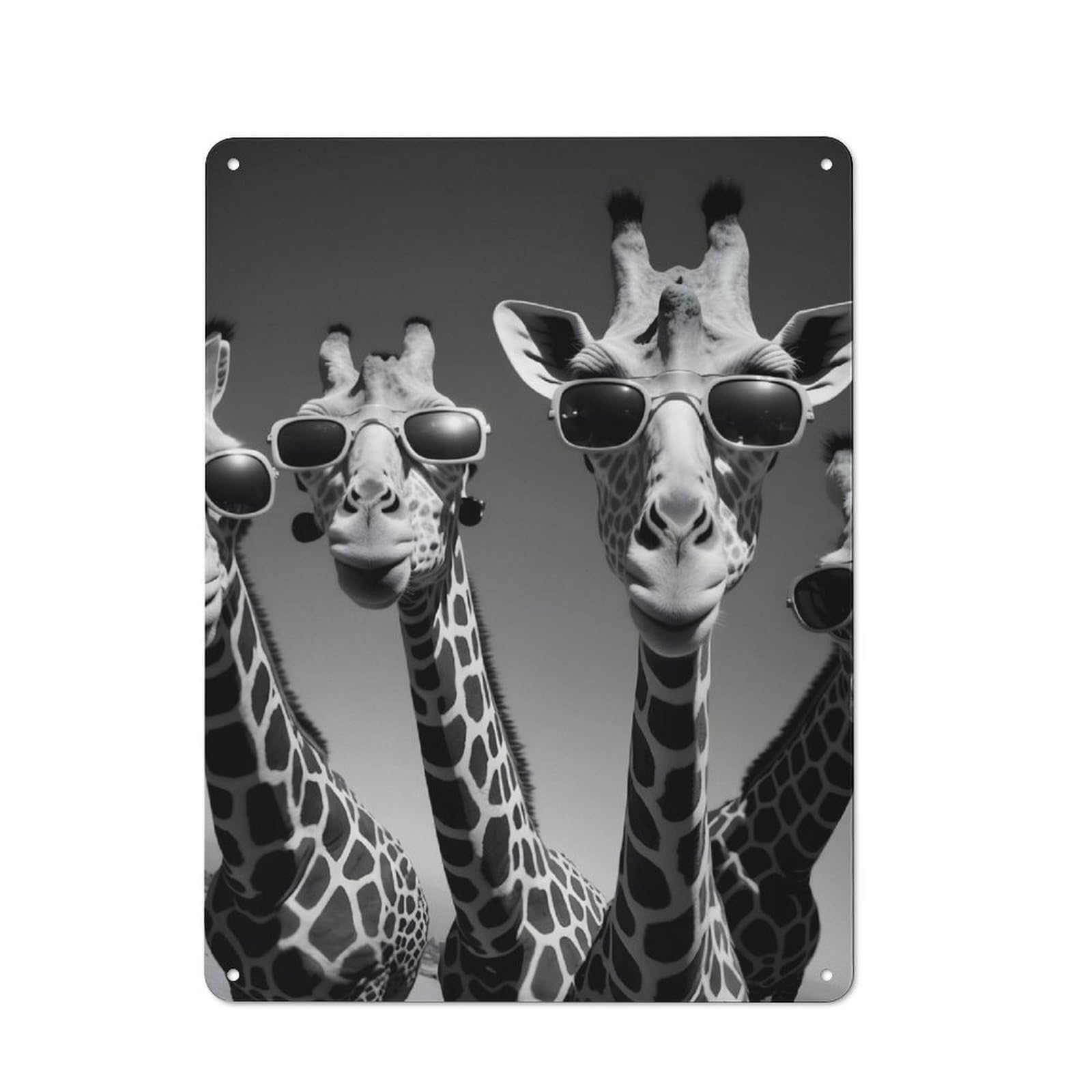 Junmoney Giraffe Rap Band Printed Metal Sign 40X30cm For Café Or Restaurant, For Hospitality Interior Collectors