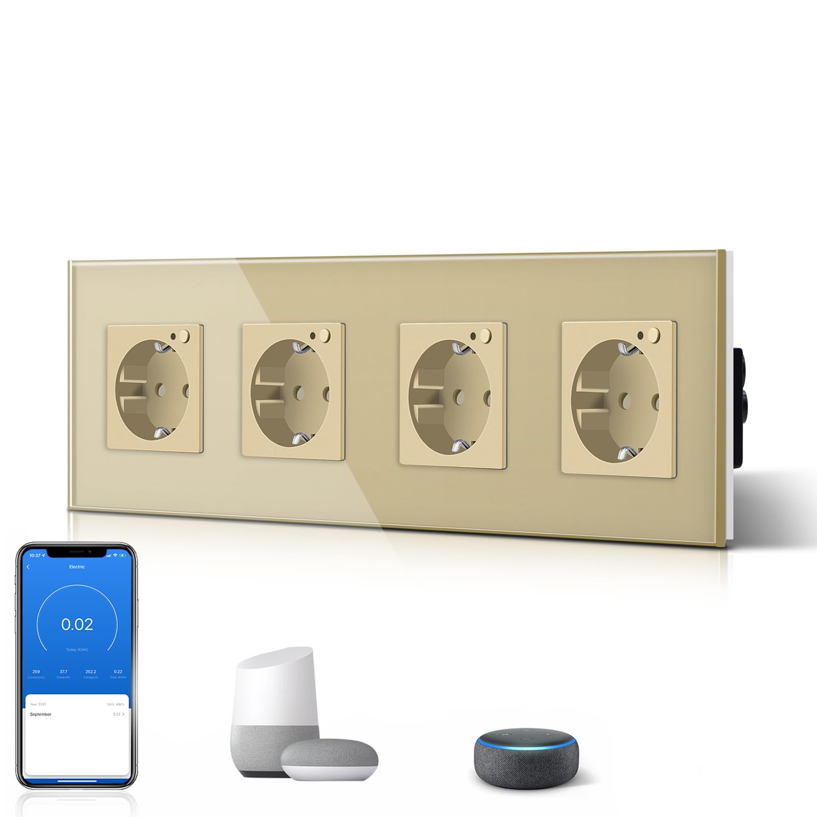 BSEED Enchufe Inteligente con 20W USB y Tipo C,Mate Enchufe Pared Wifi con Medidor Consumo,Control Remoto por APP & Voz,Requiere Cable Neutro,1 Enchufe,Blanco 86mm — view 134