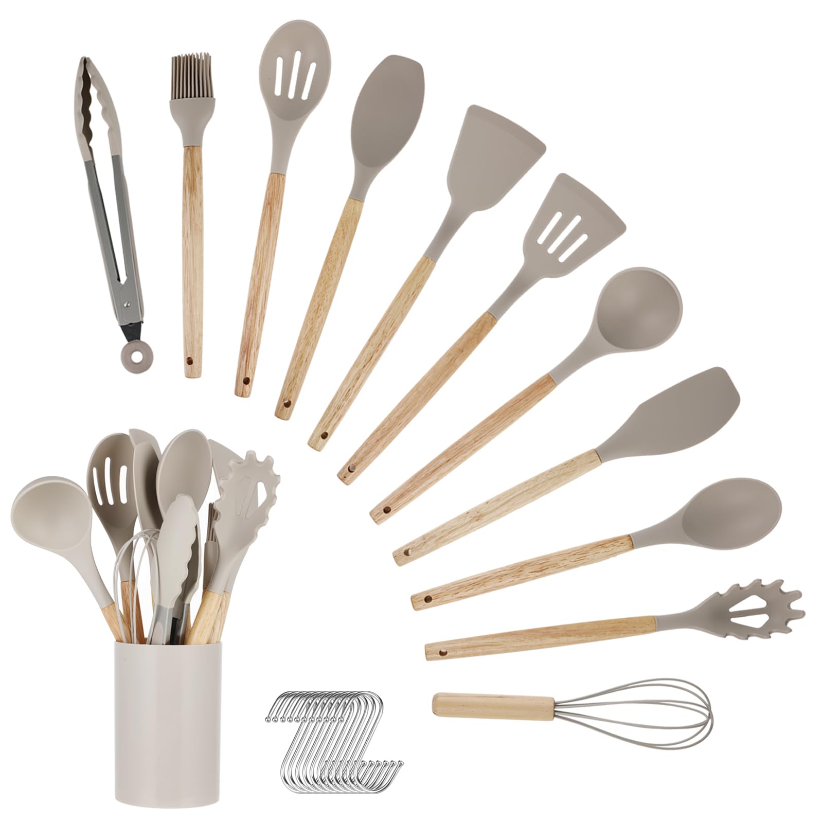 12 Pz/set In Silicone Utensili Da Cucina Set Di Pentole Strumenti Di Cottura Resistente Al Calore Spatola Gadget Da Cucina - Foto 4